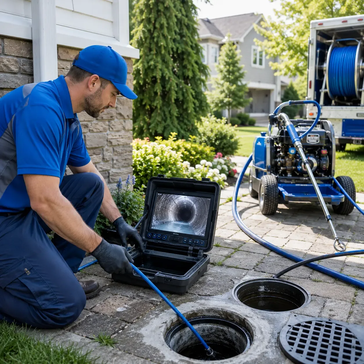 Outdoor drain cleaning professionals serving Yeoman, IN